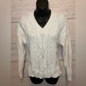 Cute ivory cable knit sweater